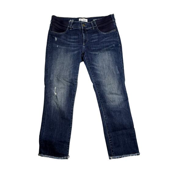 DL1961 Maternity Jeans Women's 31 Maternity Straight Ankle Side Panels - Picture 1 of 6